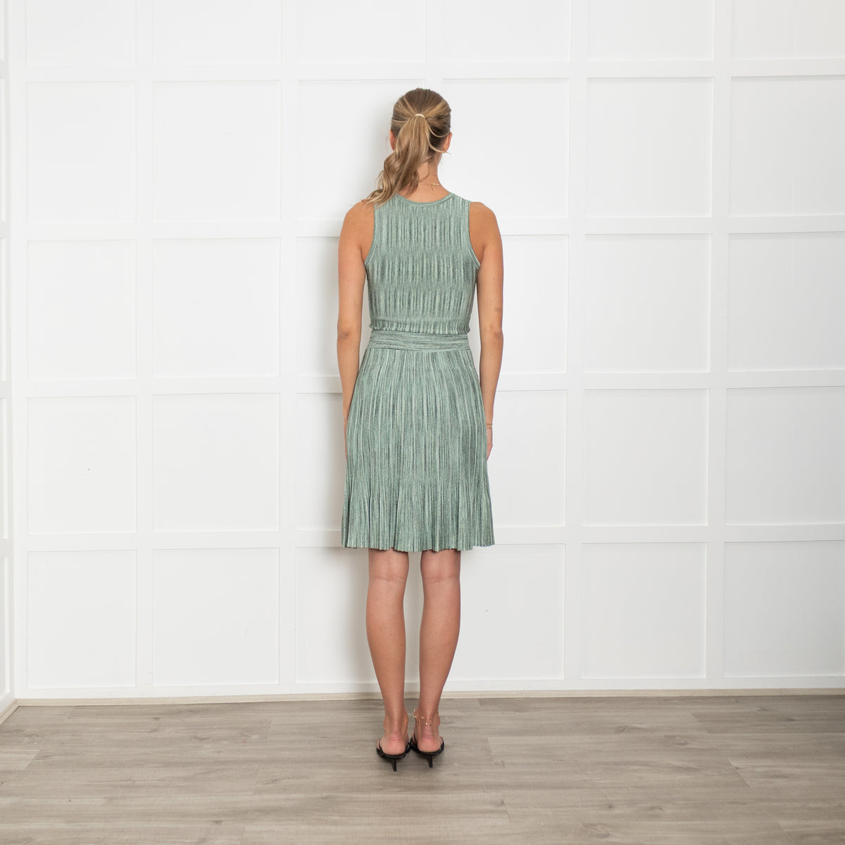 Sandro Green Knitted Mini Dress