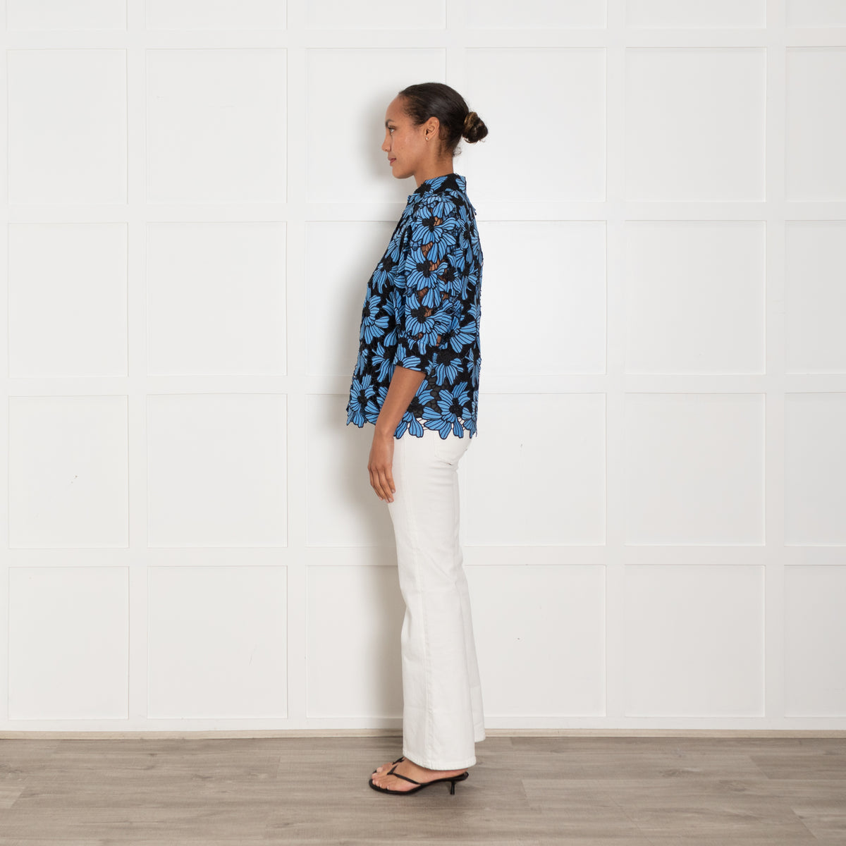 Hofmann Copenhagen Blue Flower Lace Top