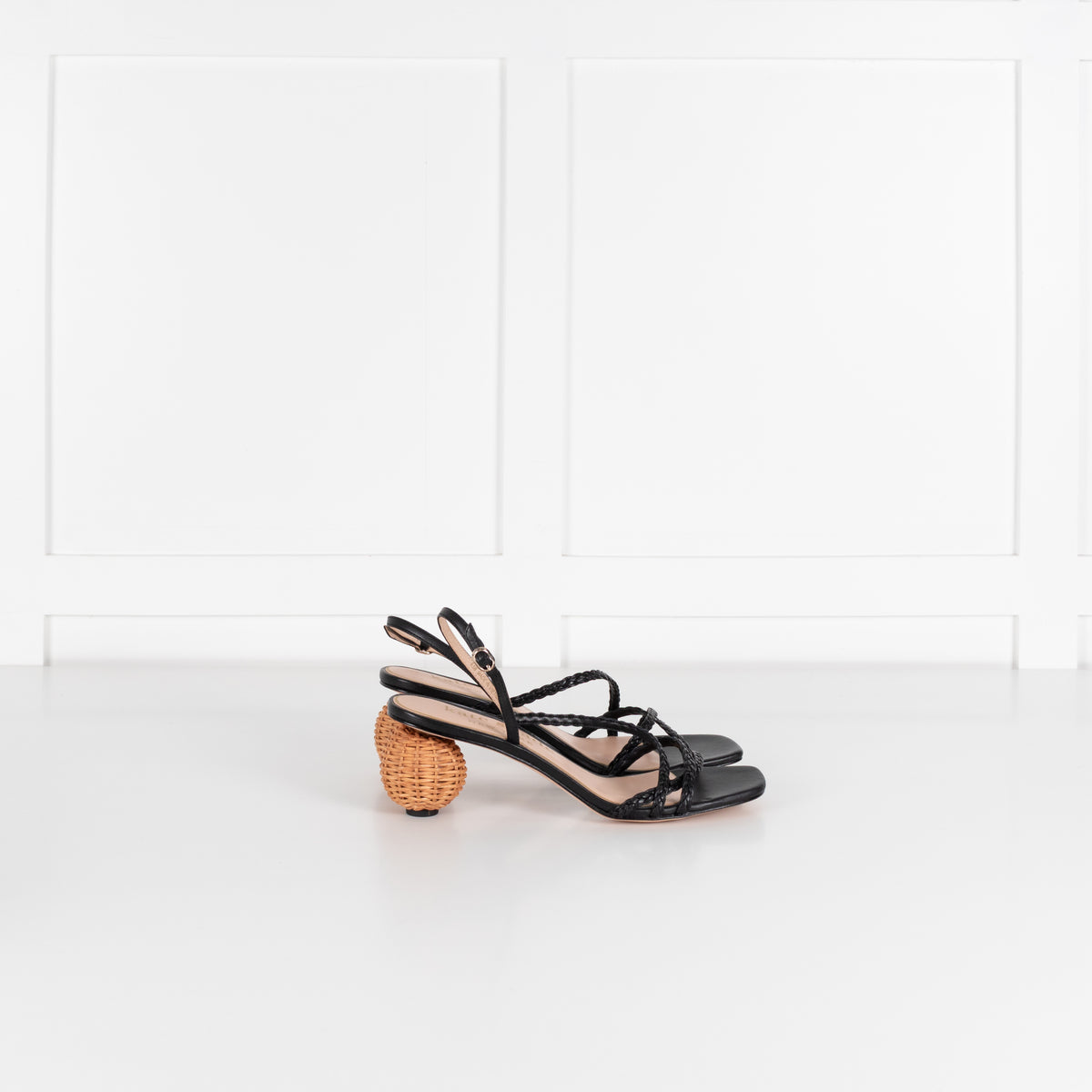 Kate Spade Black Leather Ball-Heel Sandals