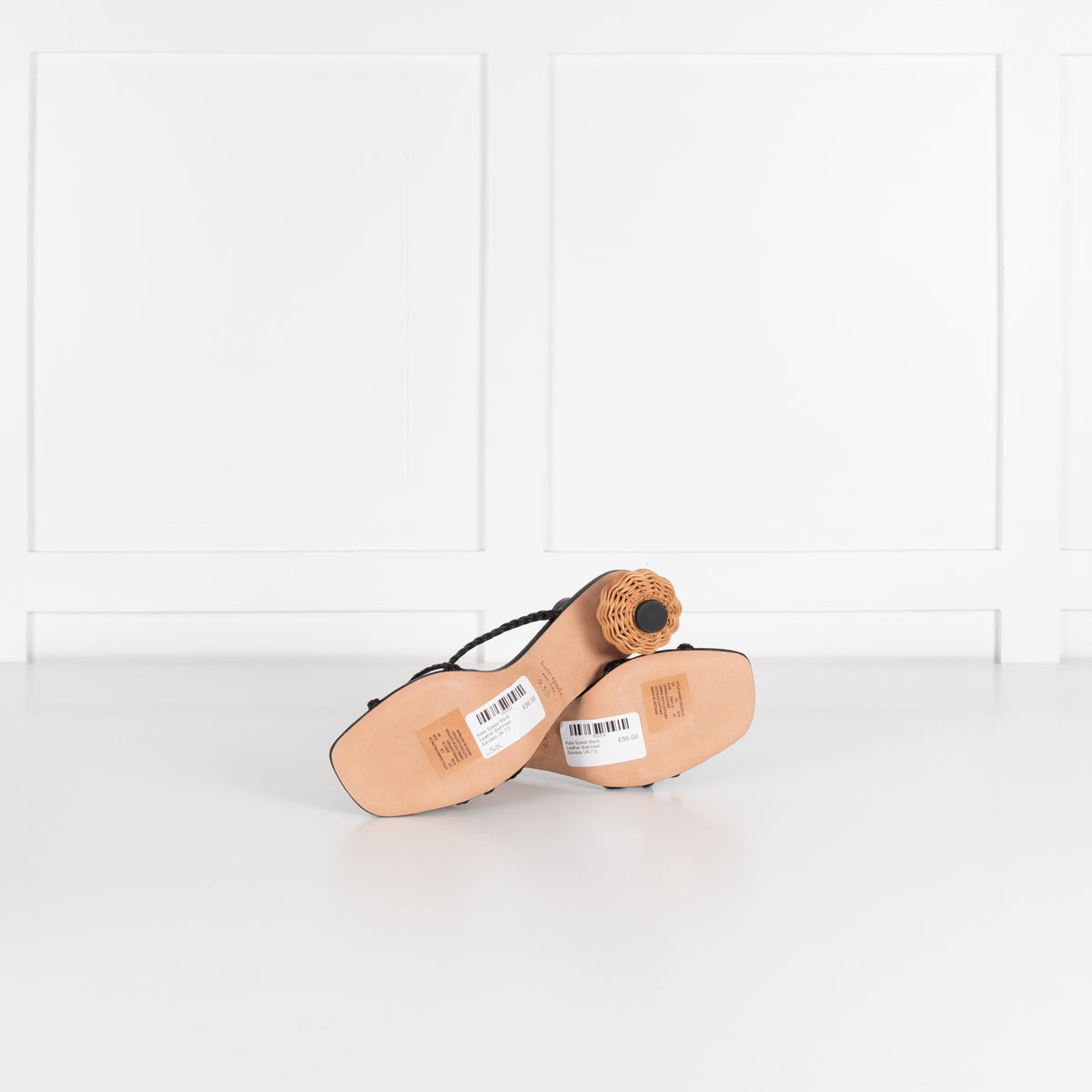 Kate Spade Black Leather Ball-Heel Sandals