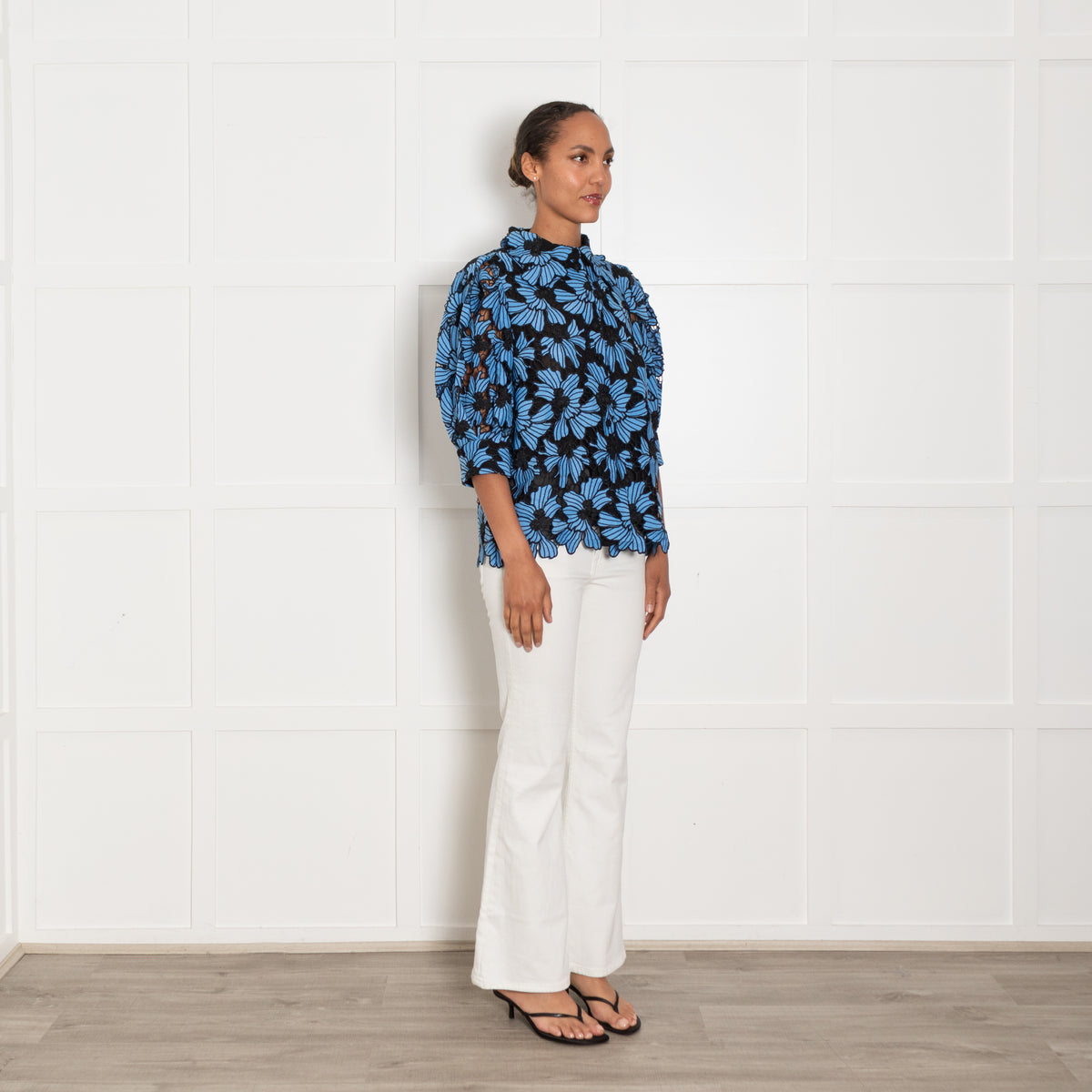Hofmann Copenhagen Blue Flower Lace Top