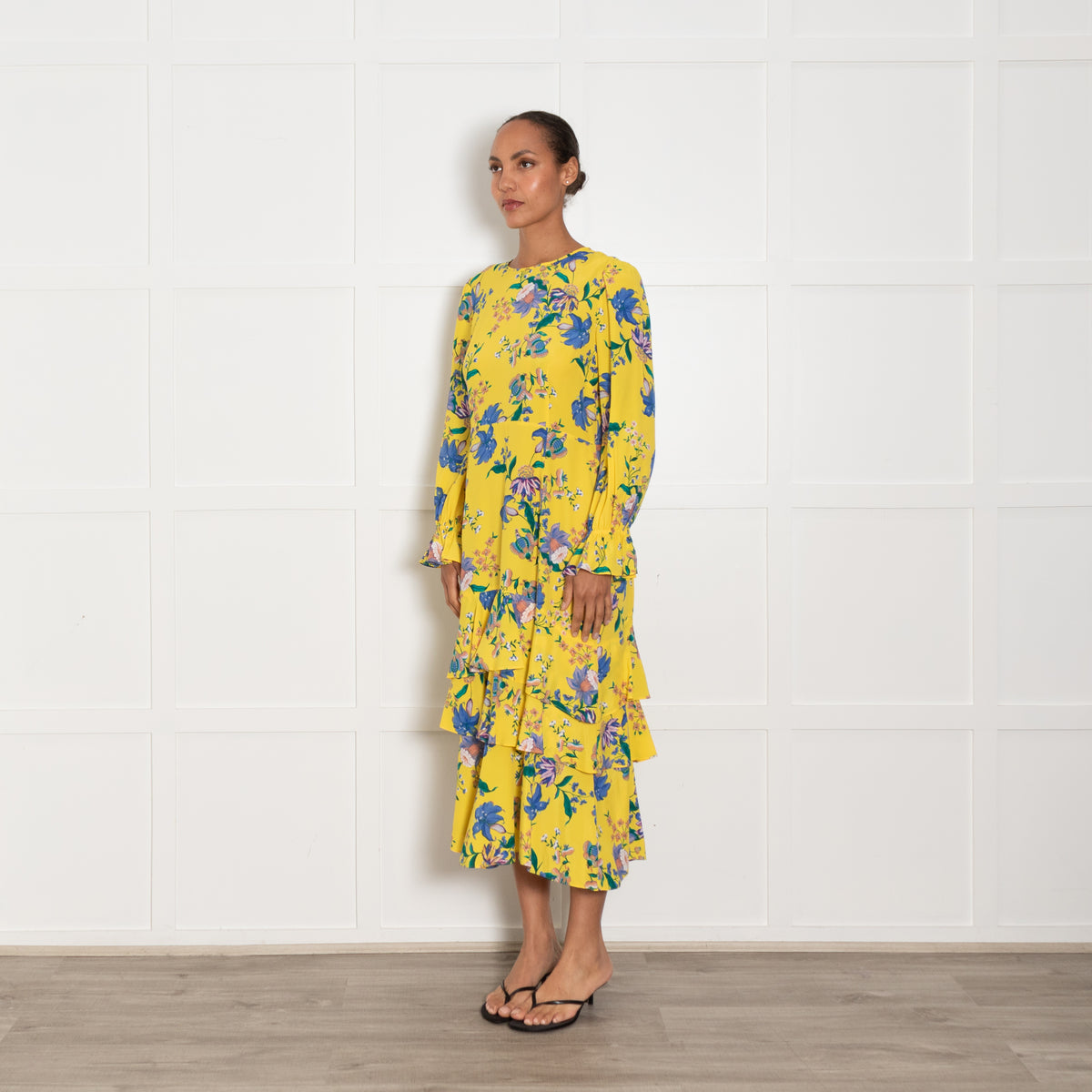 Diane Von Furstenberg Yellow Fairfax Floral Midi Dress