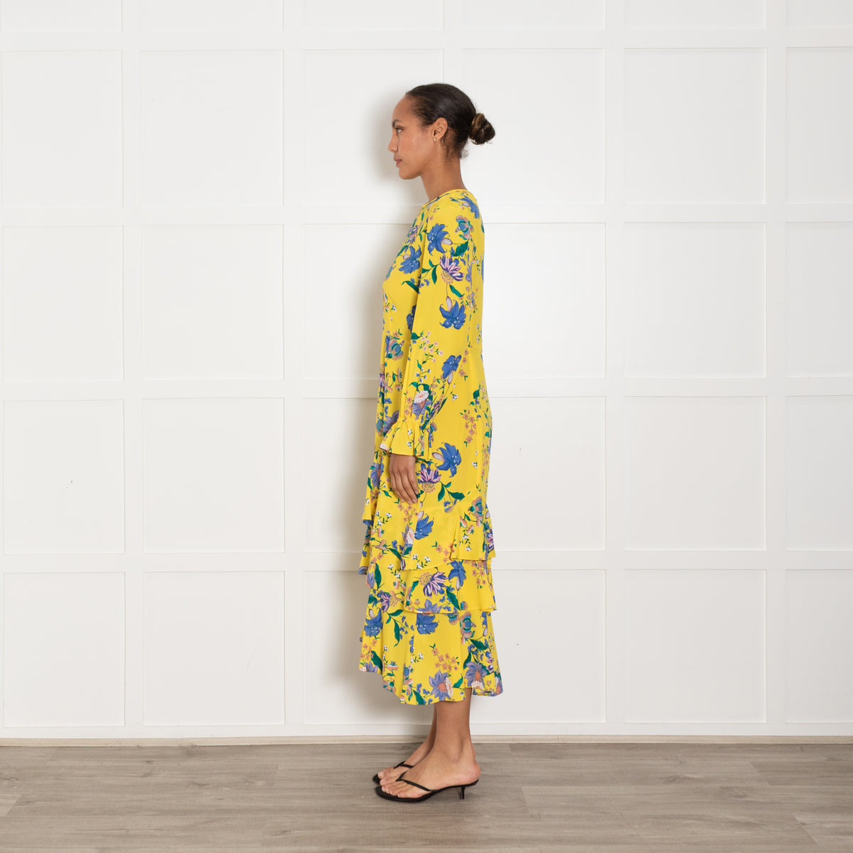 Diane Von Furstenberg Yellow Fairfax Floral Midi Dress