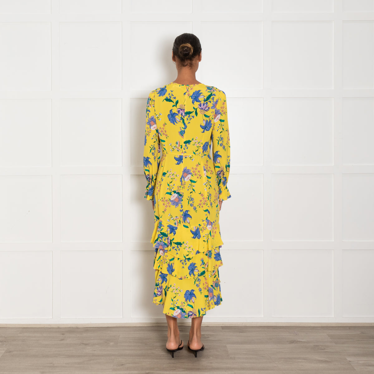 Diane Von Furstenberg Yellow Fairfax Floral Midi Dress