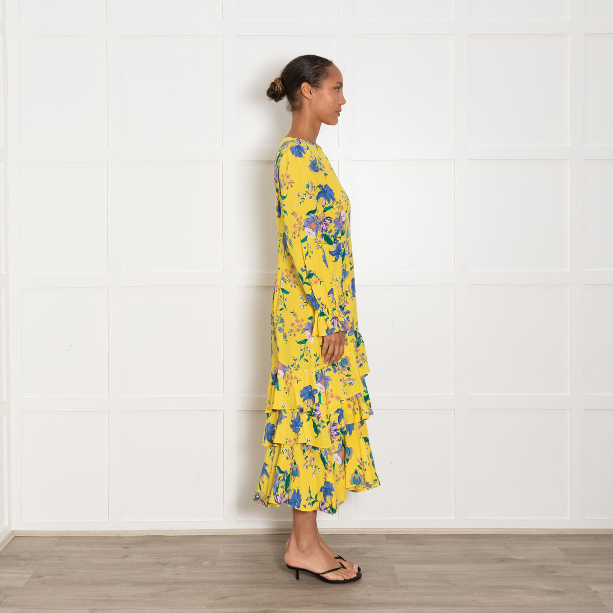 Diane Von Furstenberg Yellow Fairfax Floral Midi Dress