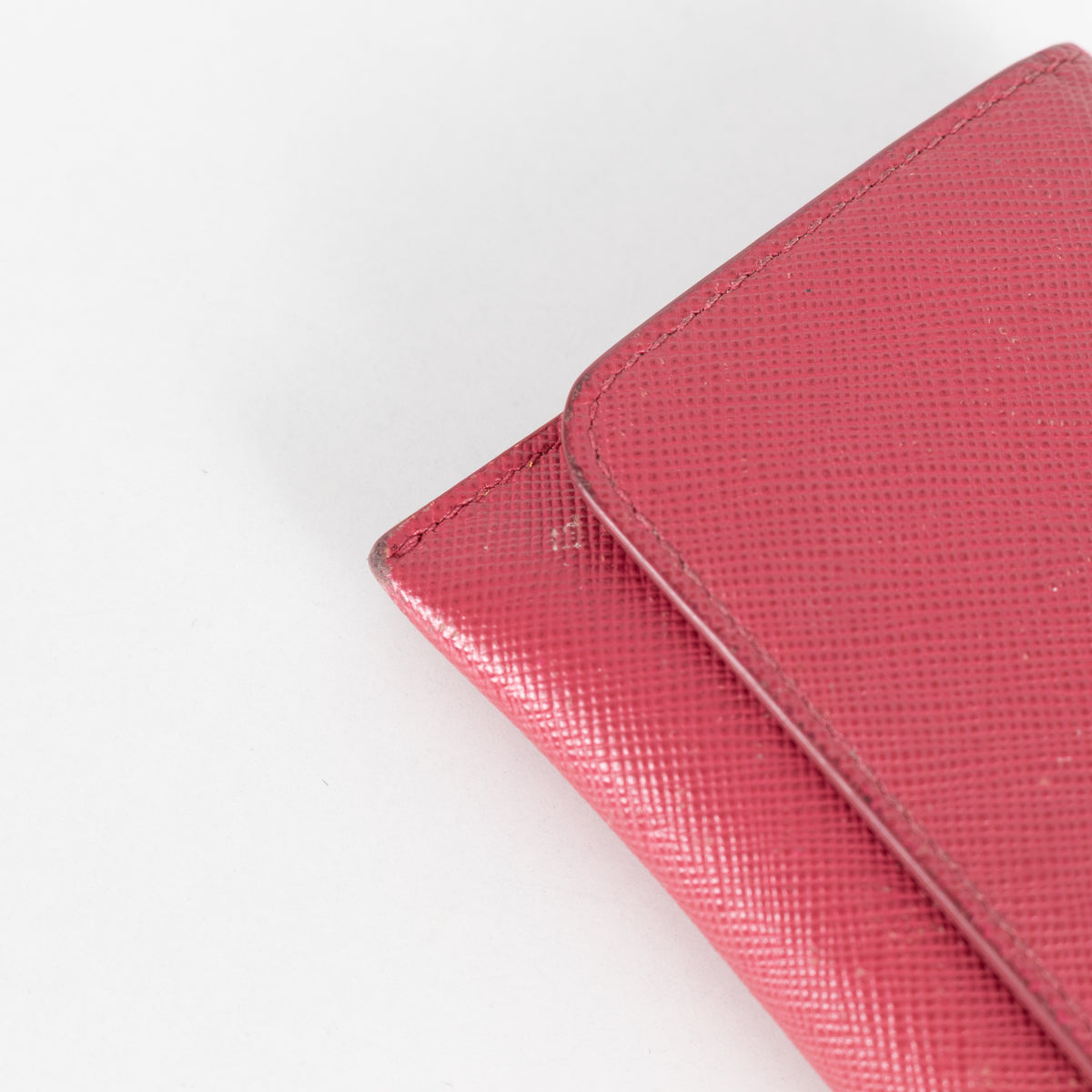 Prada Pink Saffiano Leather Key Holder