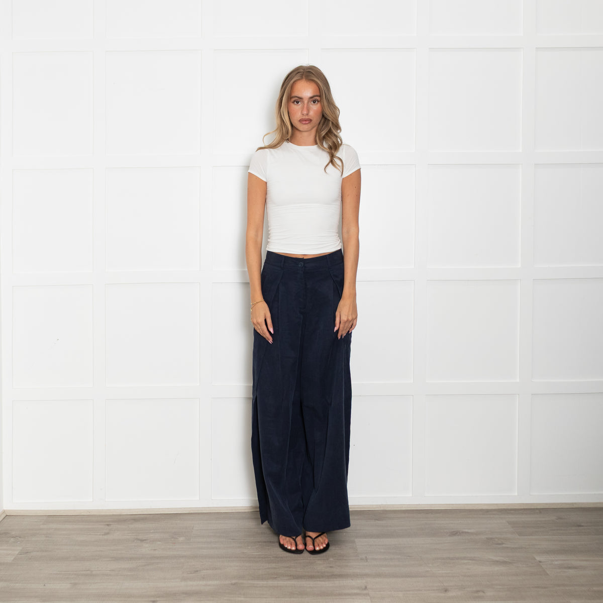 Me + Em Navy Soft Tailored Trousers