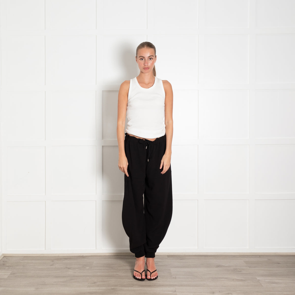 Chloe Black Elasticated Waist Joggers
