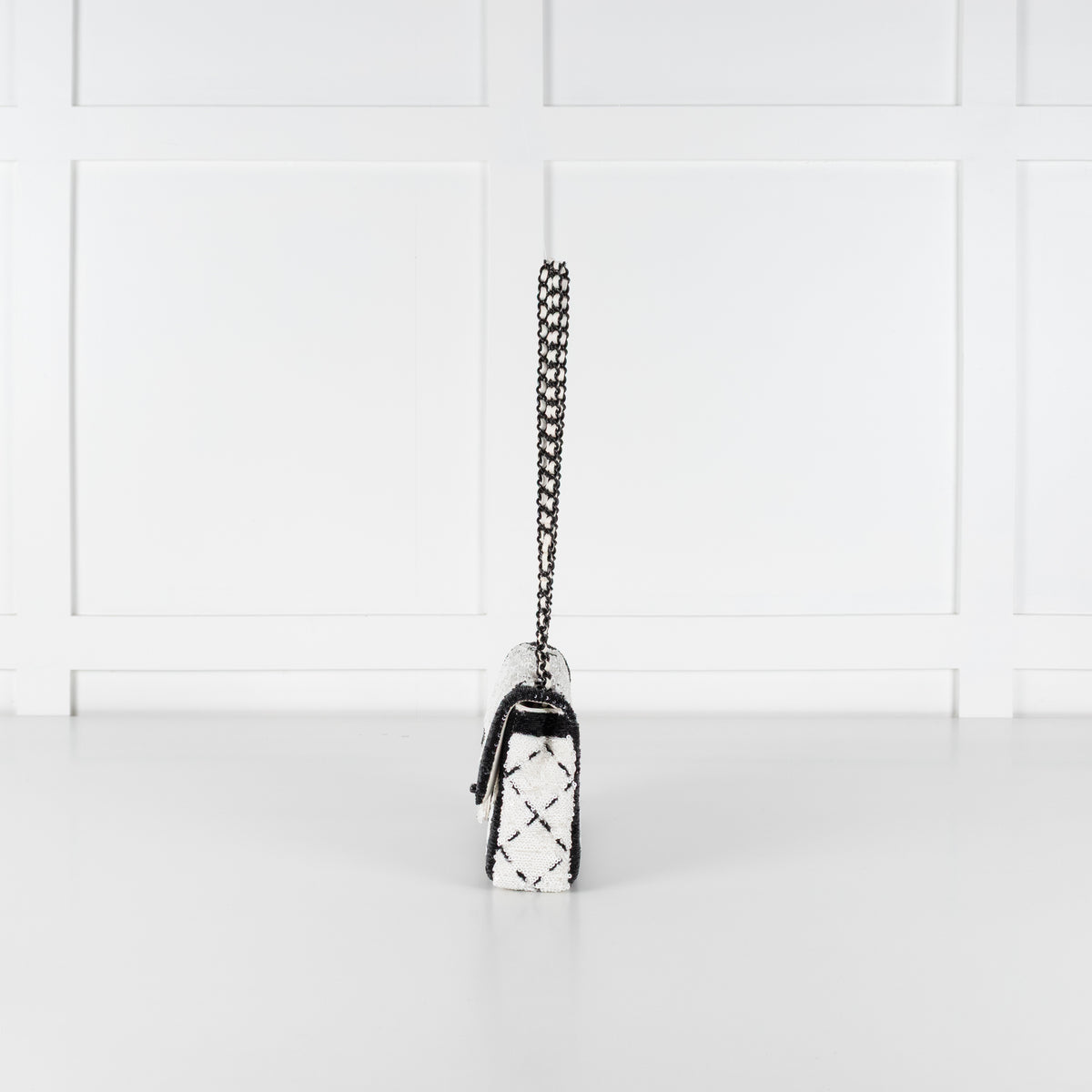 Chanel SS 2024 Sequin Classic Flap Bag in Black & White