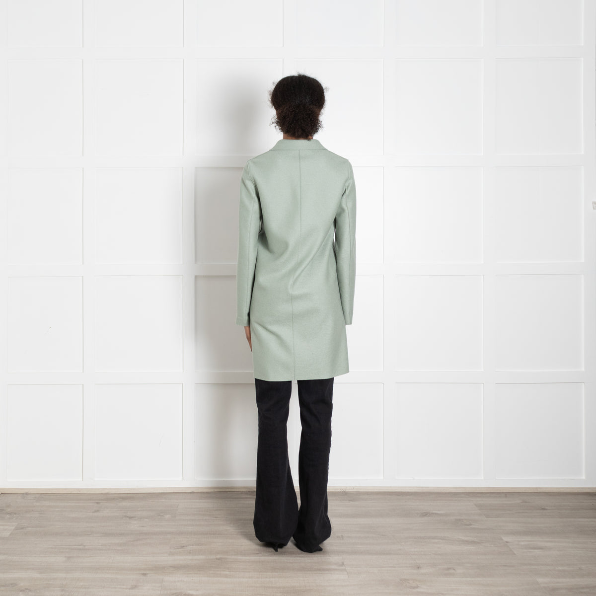 Harris Wharf London Sage Green Double Faced Wool Coat