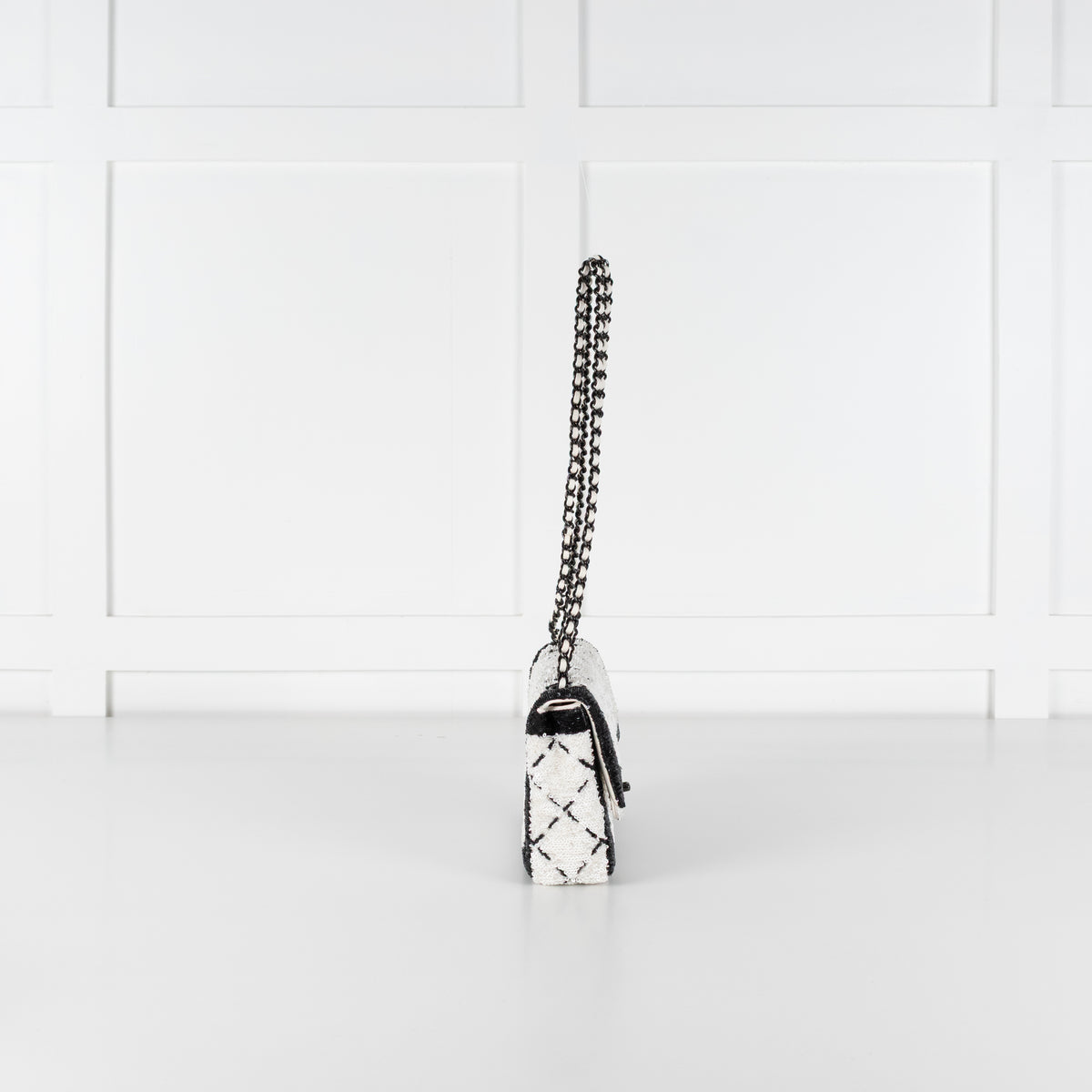 Chanel SS 2024 Sequin Classic Flap Bag in Black & White