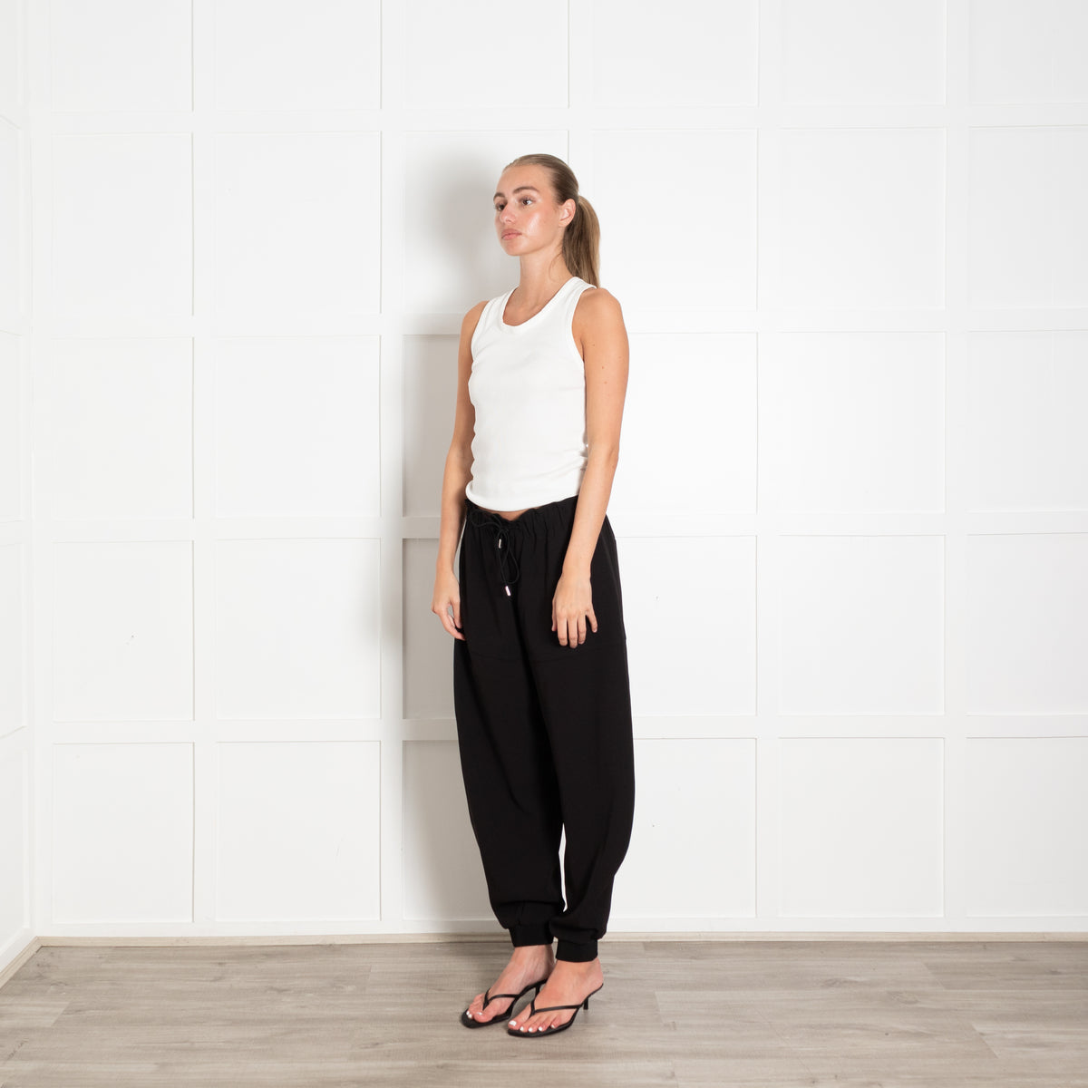 Chloe Black Elasticated Waist Joggers