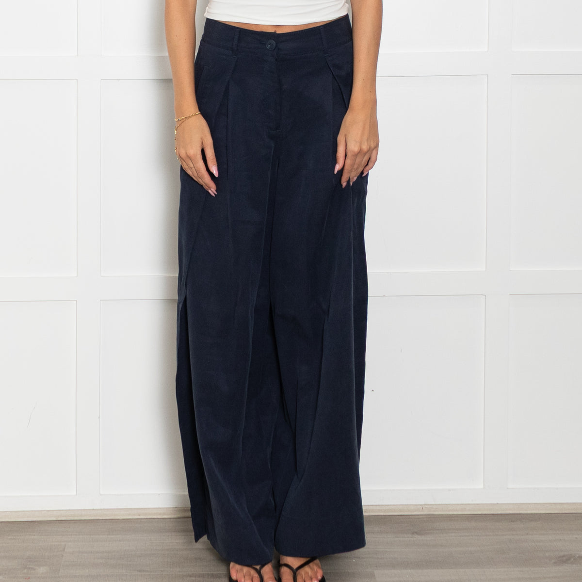 Me + Em Navy Soft Tailored Trousers