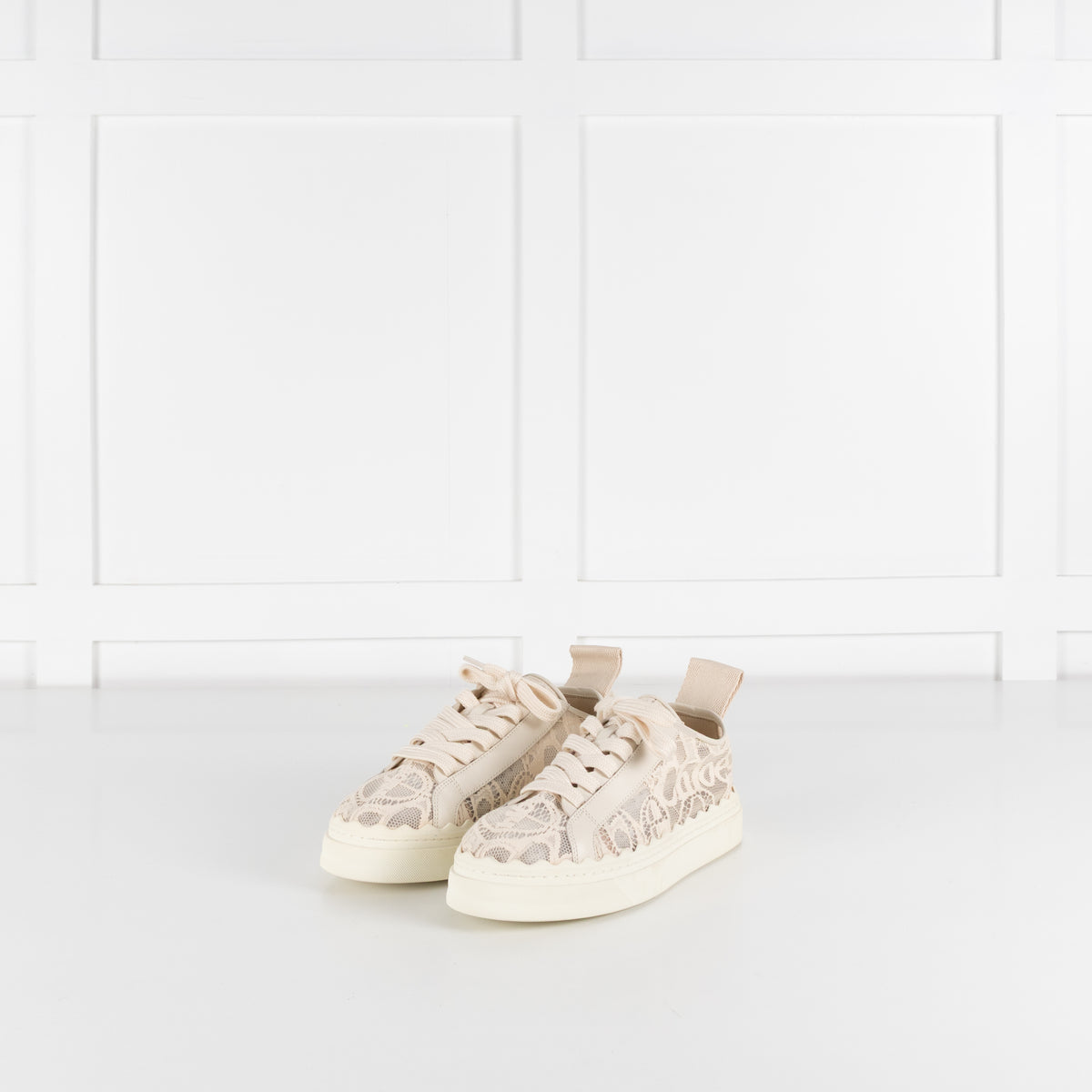 Chloe Cream Lace Mesh Lauren Sneakers
