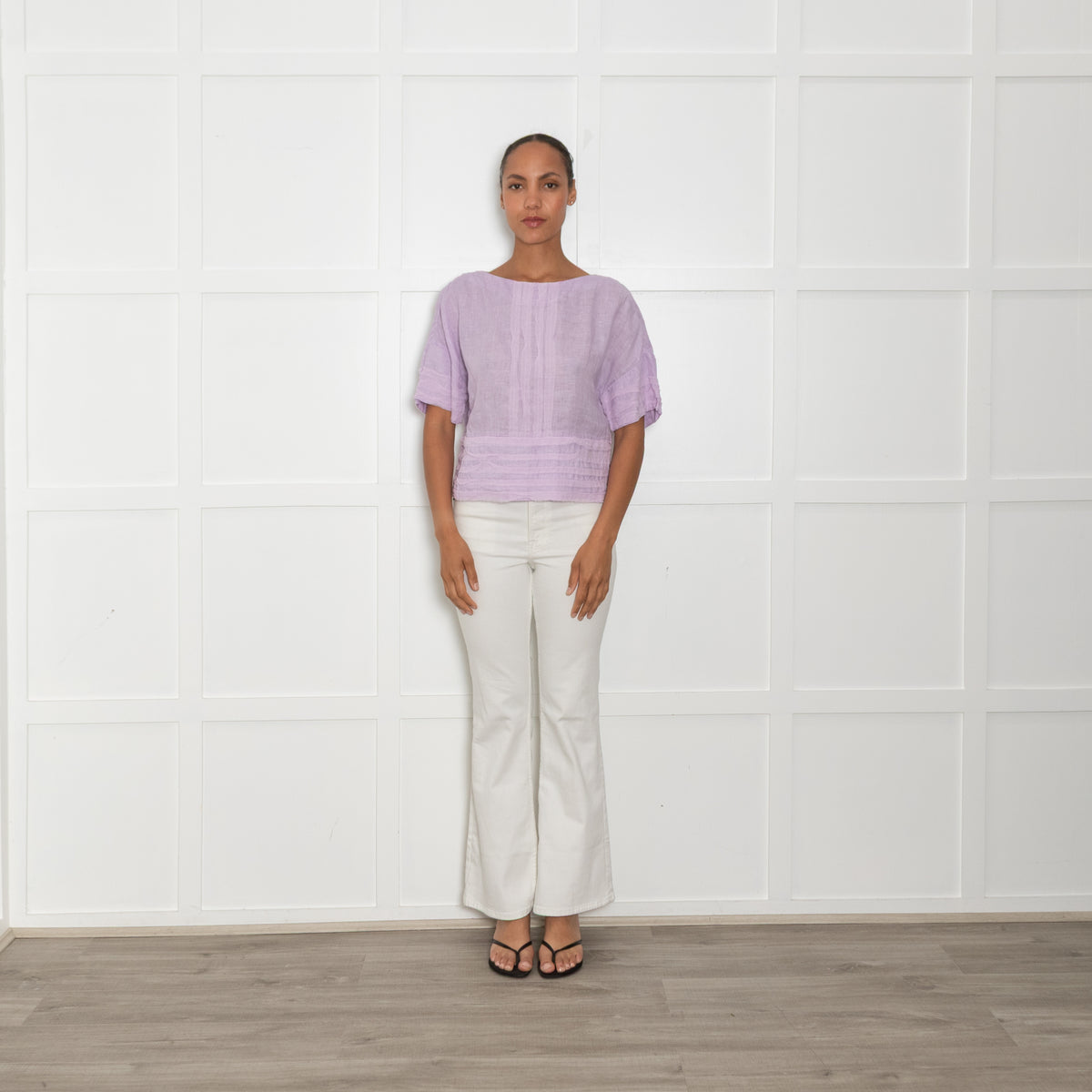 120% Lino Lilac Linen Top