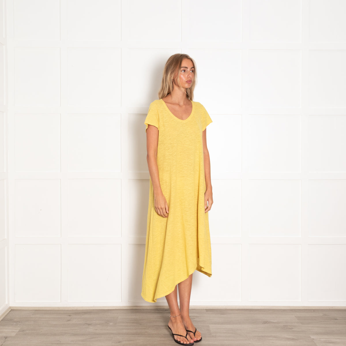 Eileen Fisher Yellow Shortsleeved Jersey Dress