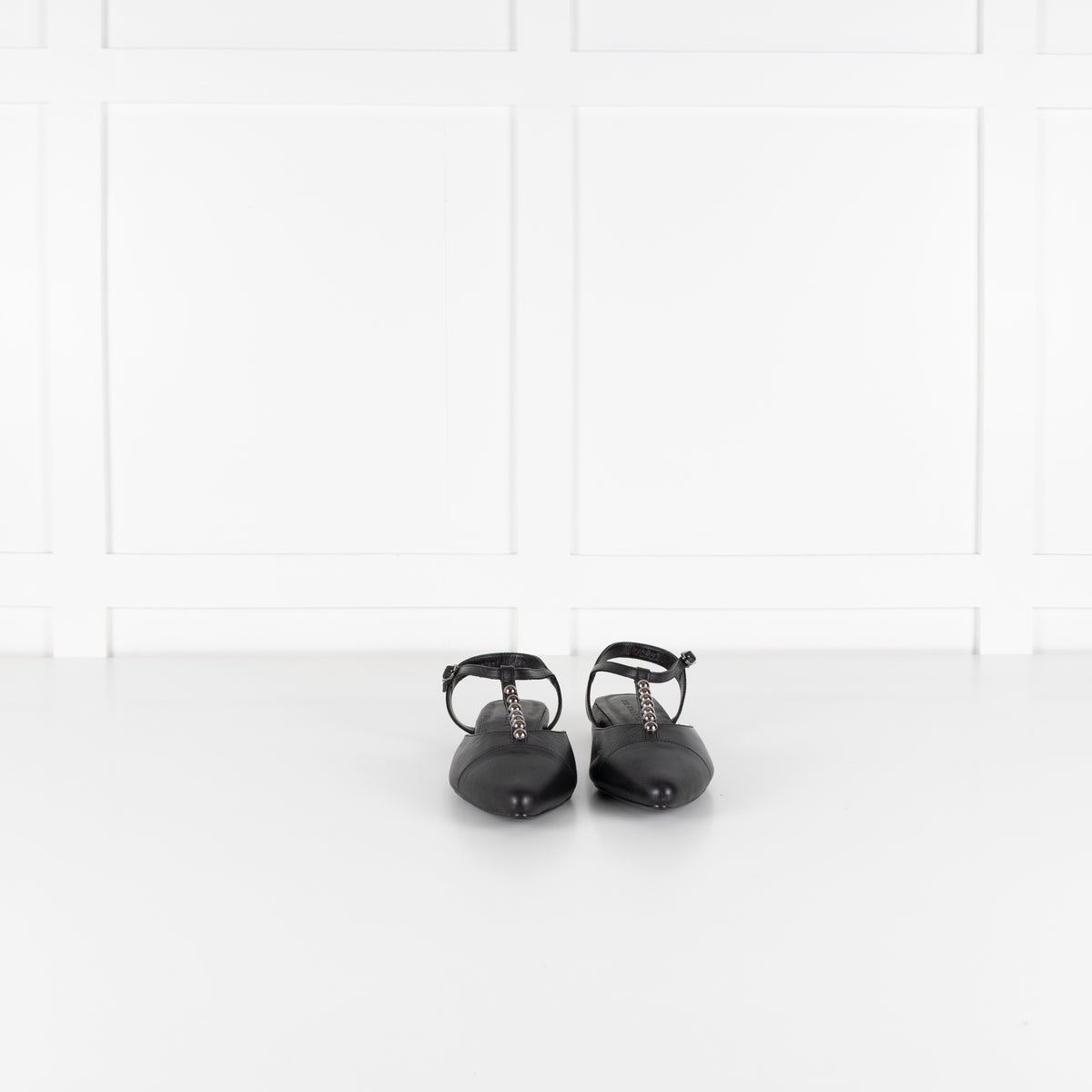 Air & Grace Black Anais Pointed T Stud Flats