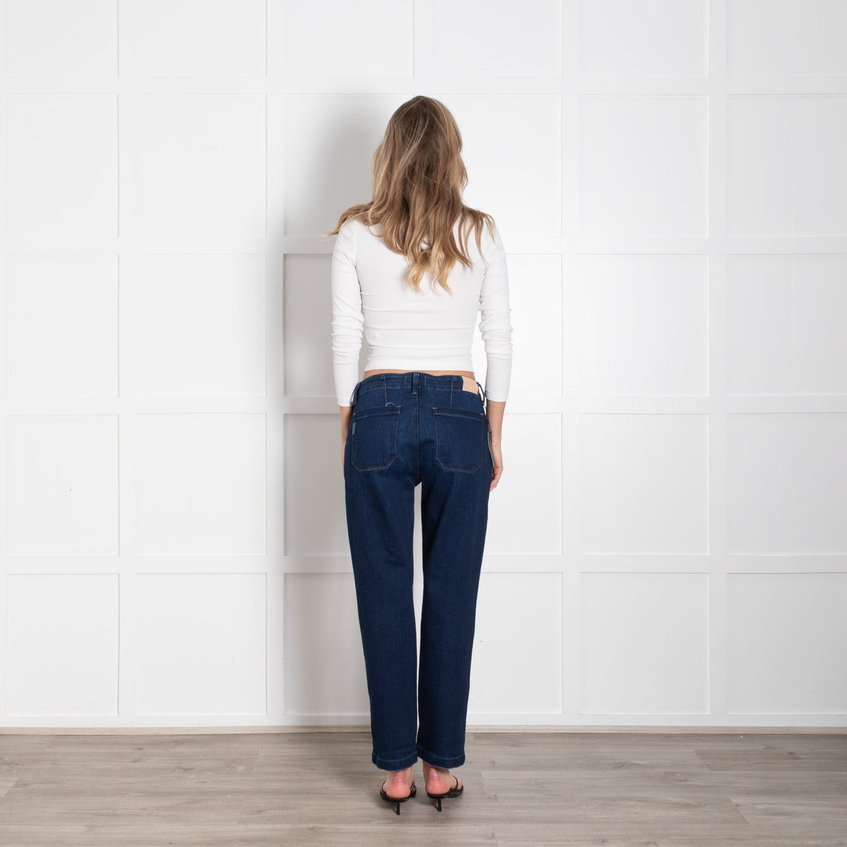 Paige Dark Blue Mayslie Front Pocket Jeans