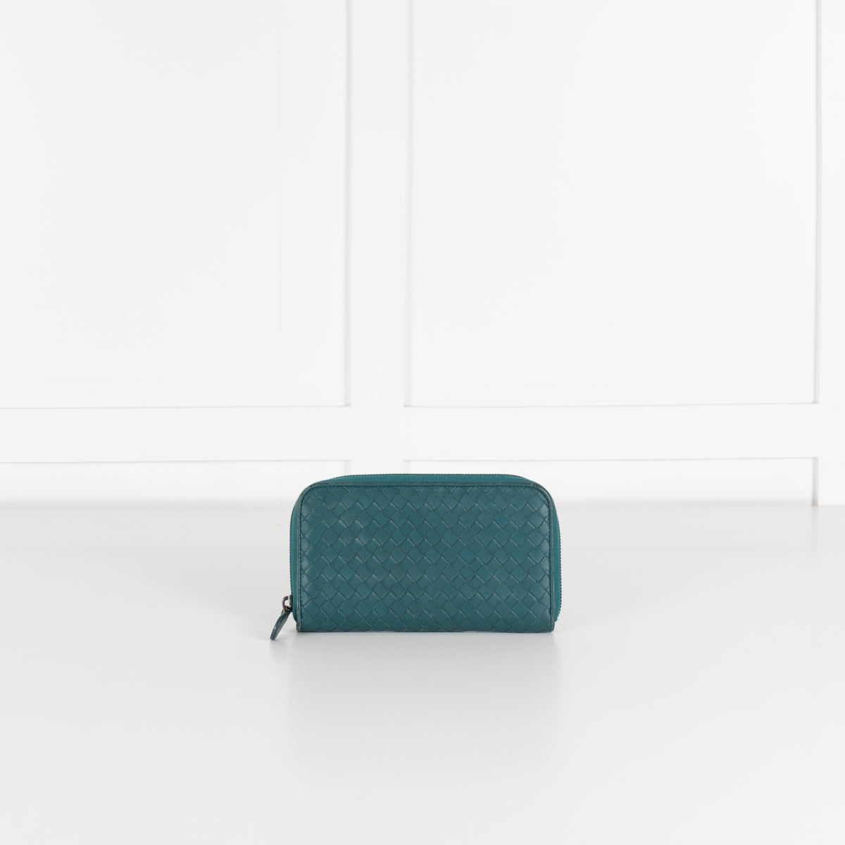 Bottega Veneta Teal  Intrecciato Long Wallet