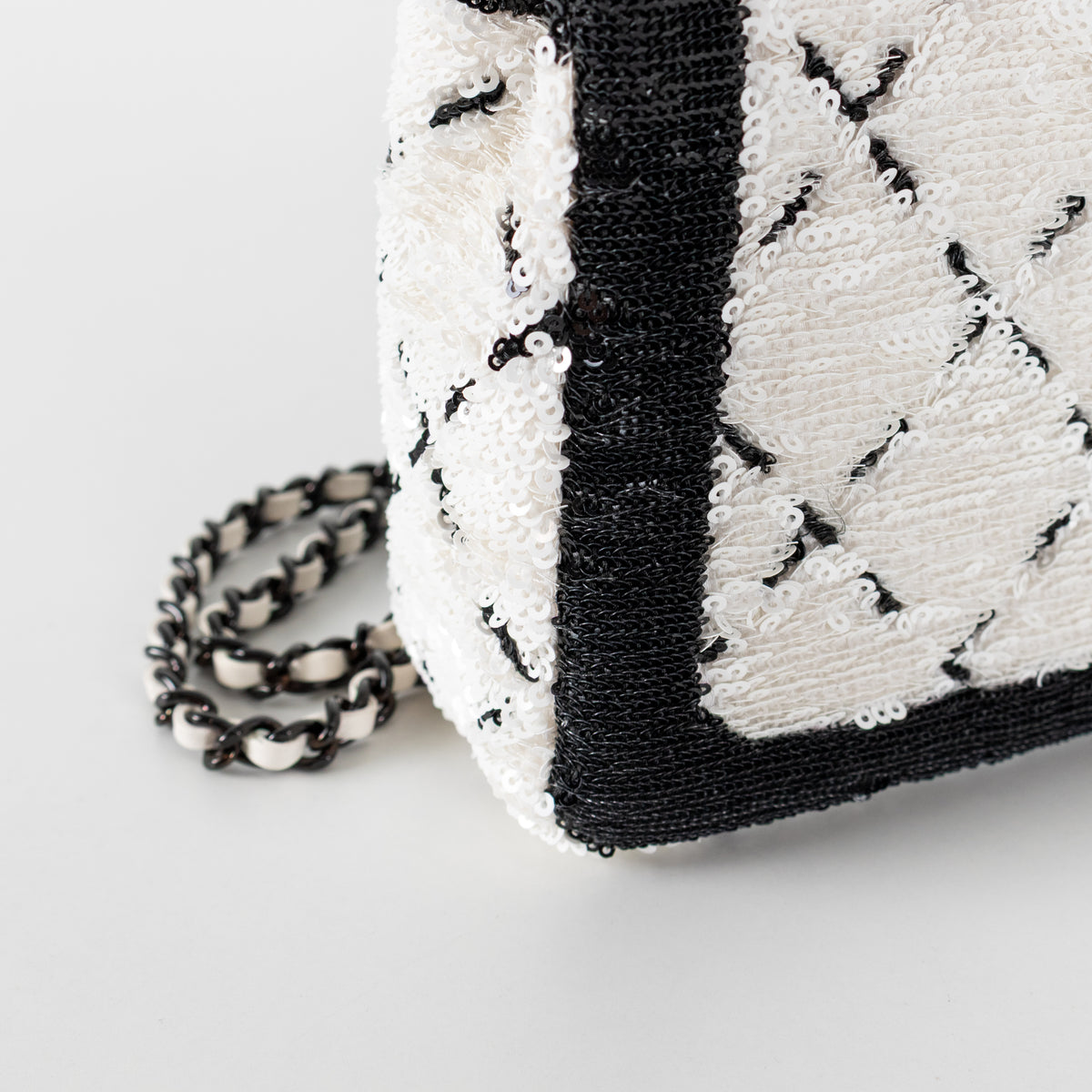 Chanel SS 2024 Sequin Classic Flap Bag in Black & White