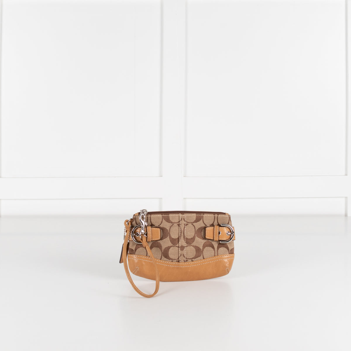 Coach Signature Logo Canvas Wristlet