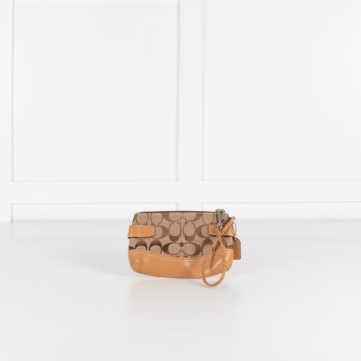 Coach Signature Logo Canvas Wristlet