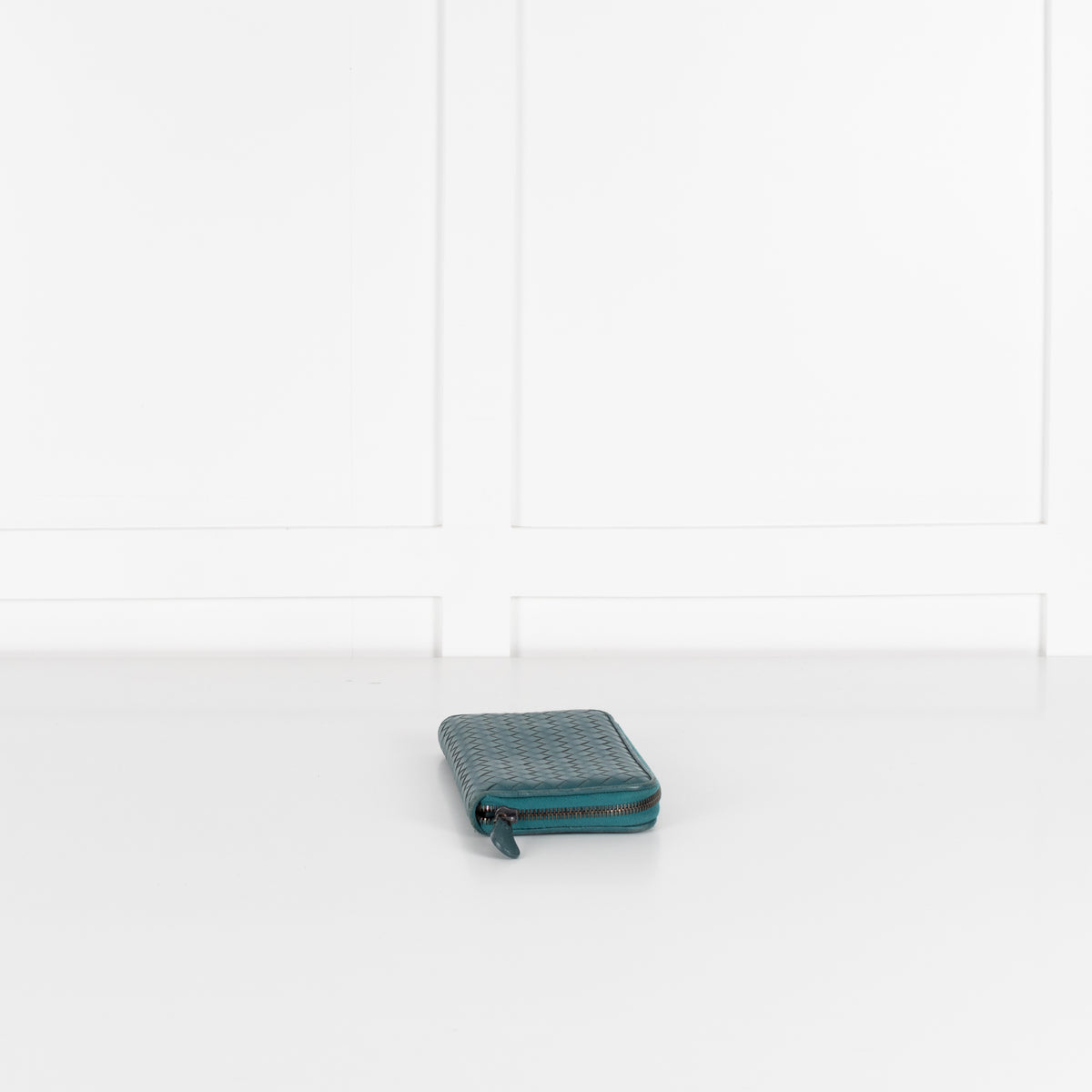 Bottega Veneta Teal  Intrecciato Long Wallet
