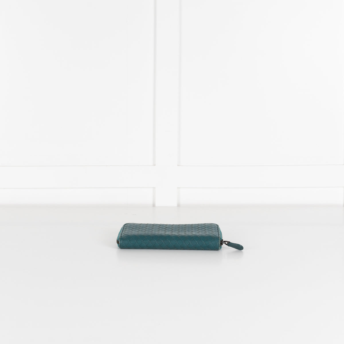 Bottega Veneta Teal  Intrecciato Long Wallet