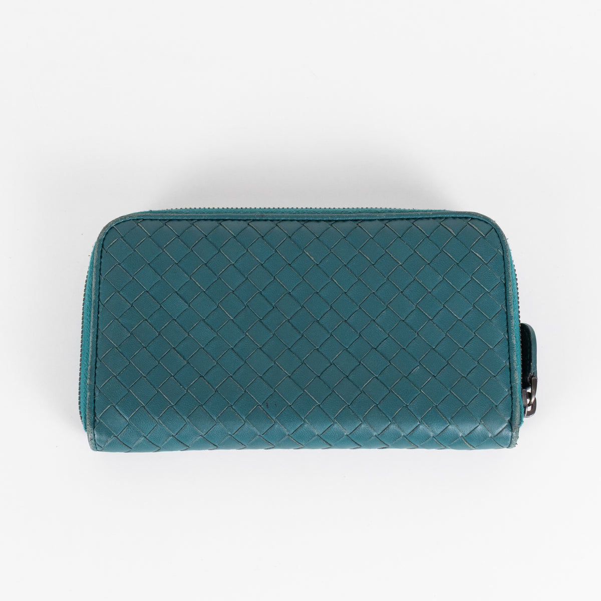 Bottega Veneta Teal  Intrecciato Long Wallet