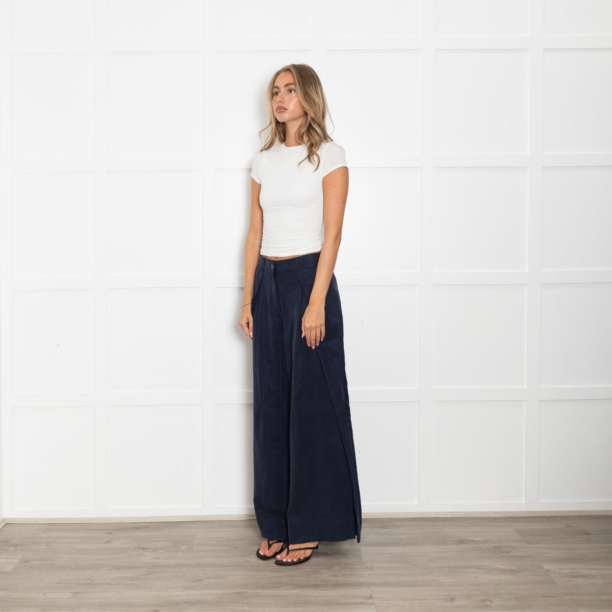 Me + Em Navy Soft Tailored Trousers