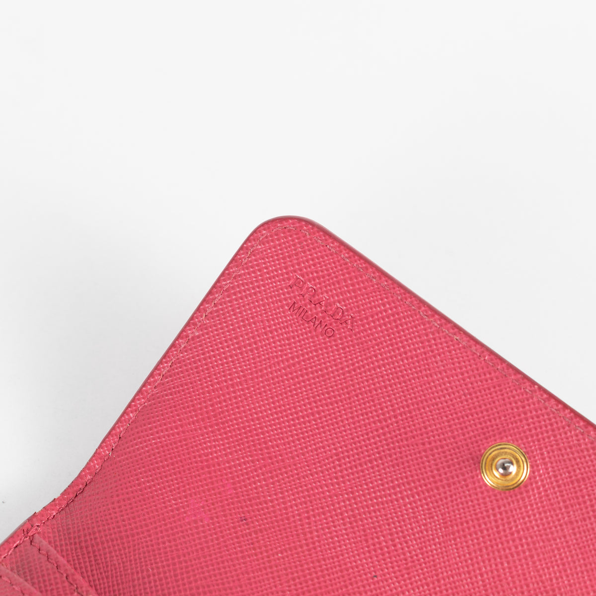 Prada Pink Saffiano Leather Key Holder