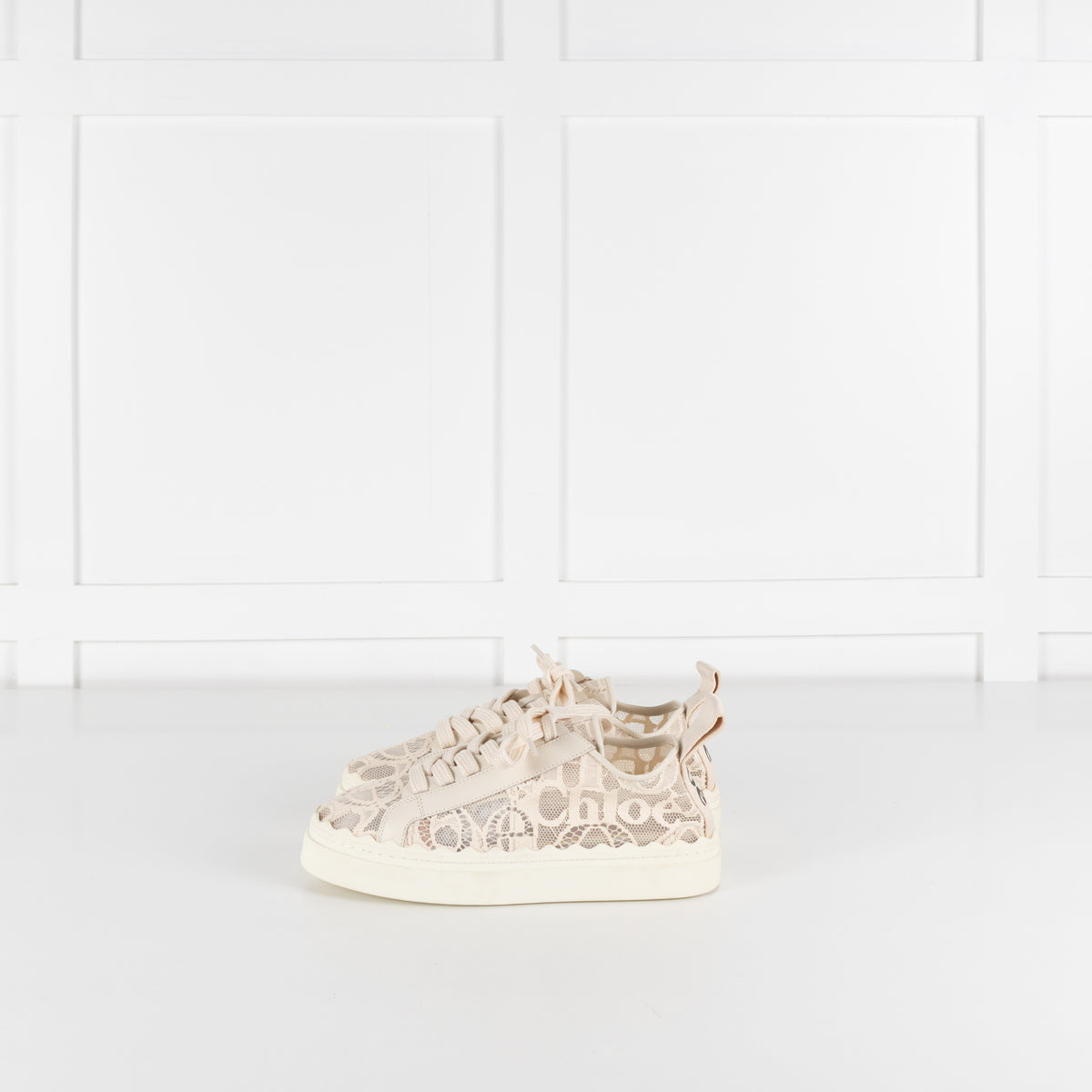 Chloe Cream Lace Mesh Lauren Sneakers