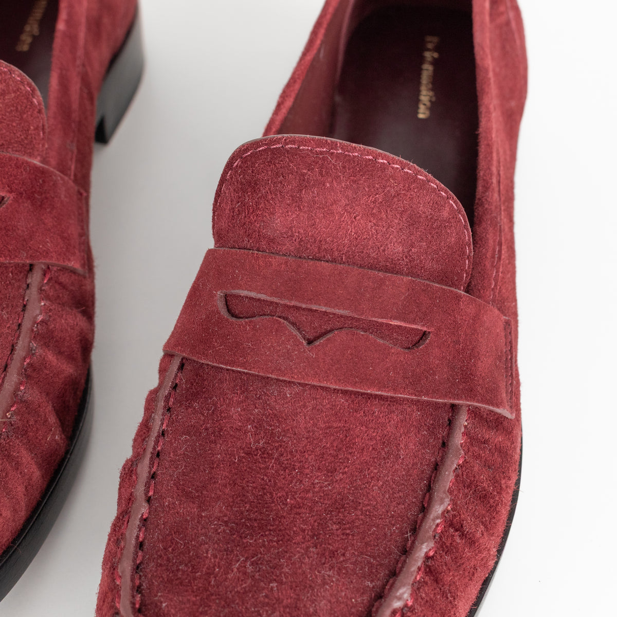 Reformation Ruby Suede Ani Ruched Loafers