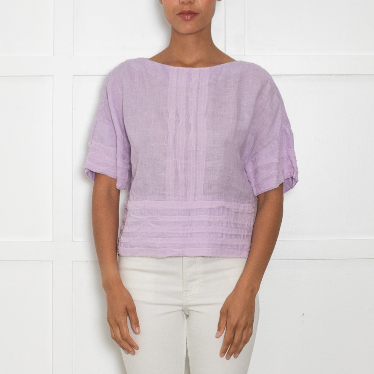 120% Lino Lilac Linen Top
