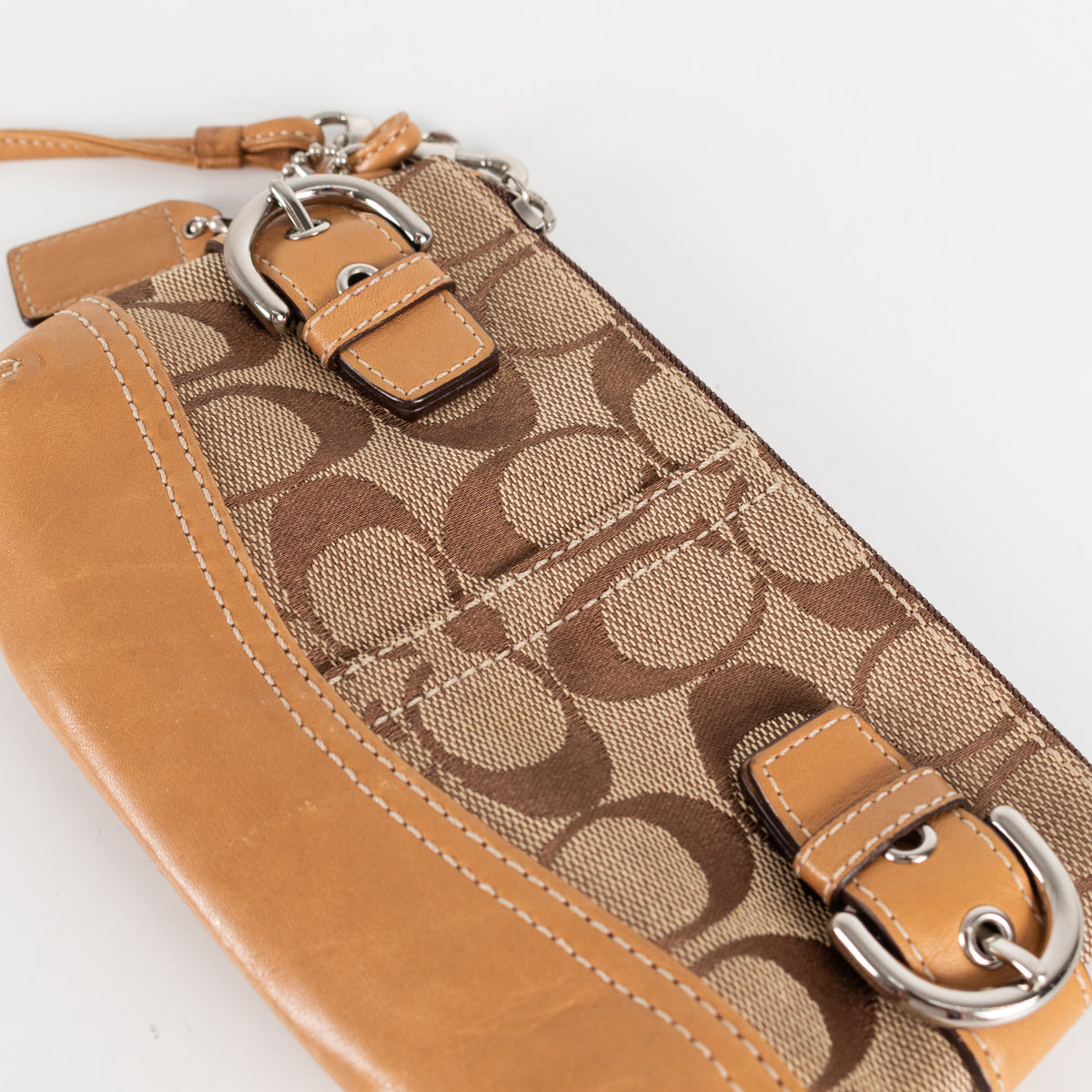 Coach Signature Logo Canvas Wristlet
