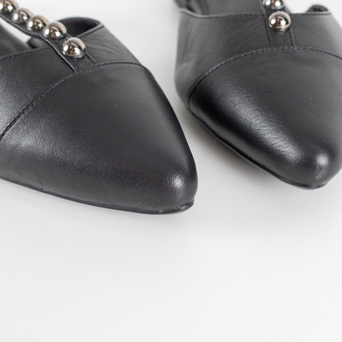 Air & Grace Black Anais Pointed T Stud Flats