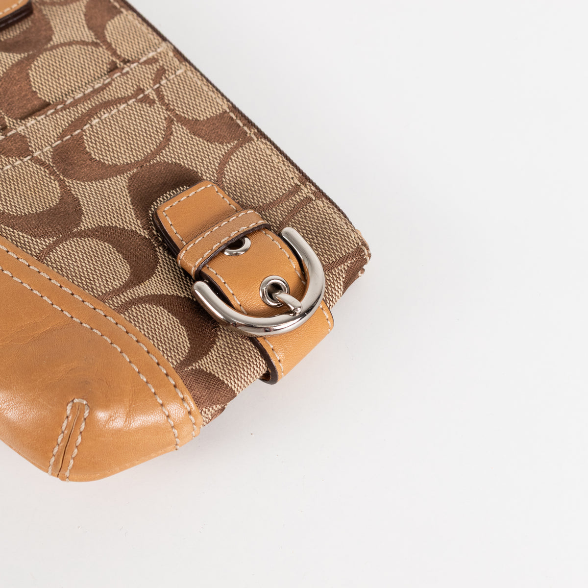 Coach Signature Logo Canvas Wristlet