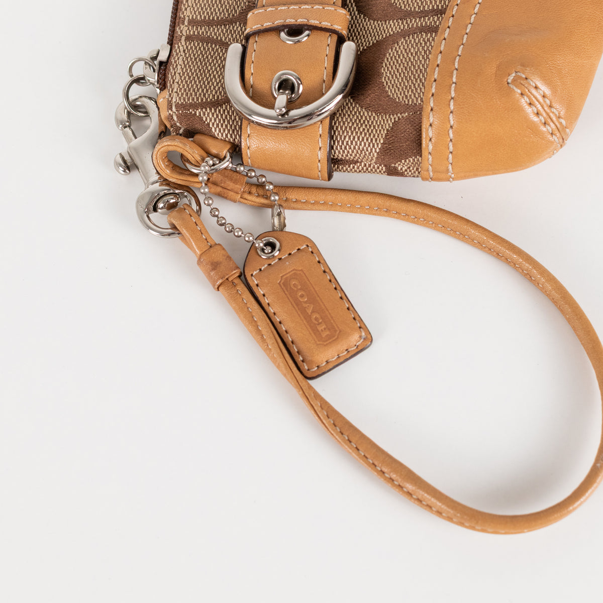 Coach Signature Logo Canvas Wristlet