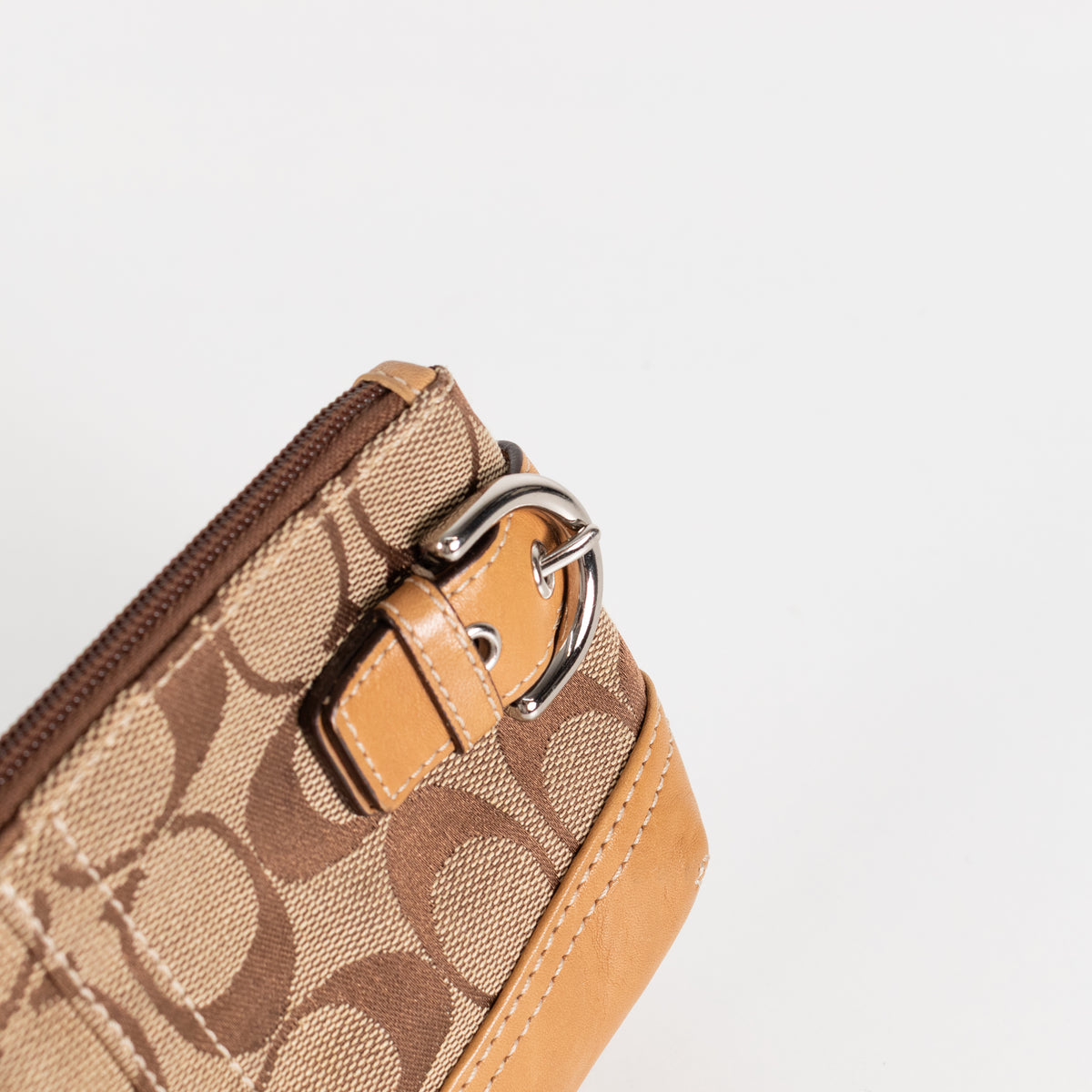 Coach Signature Logo Canvas Wristlet