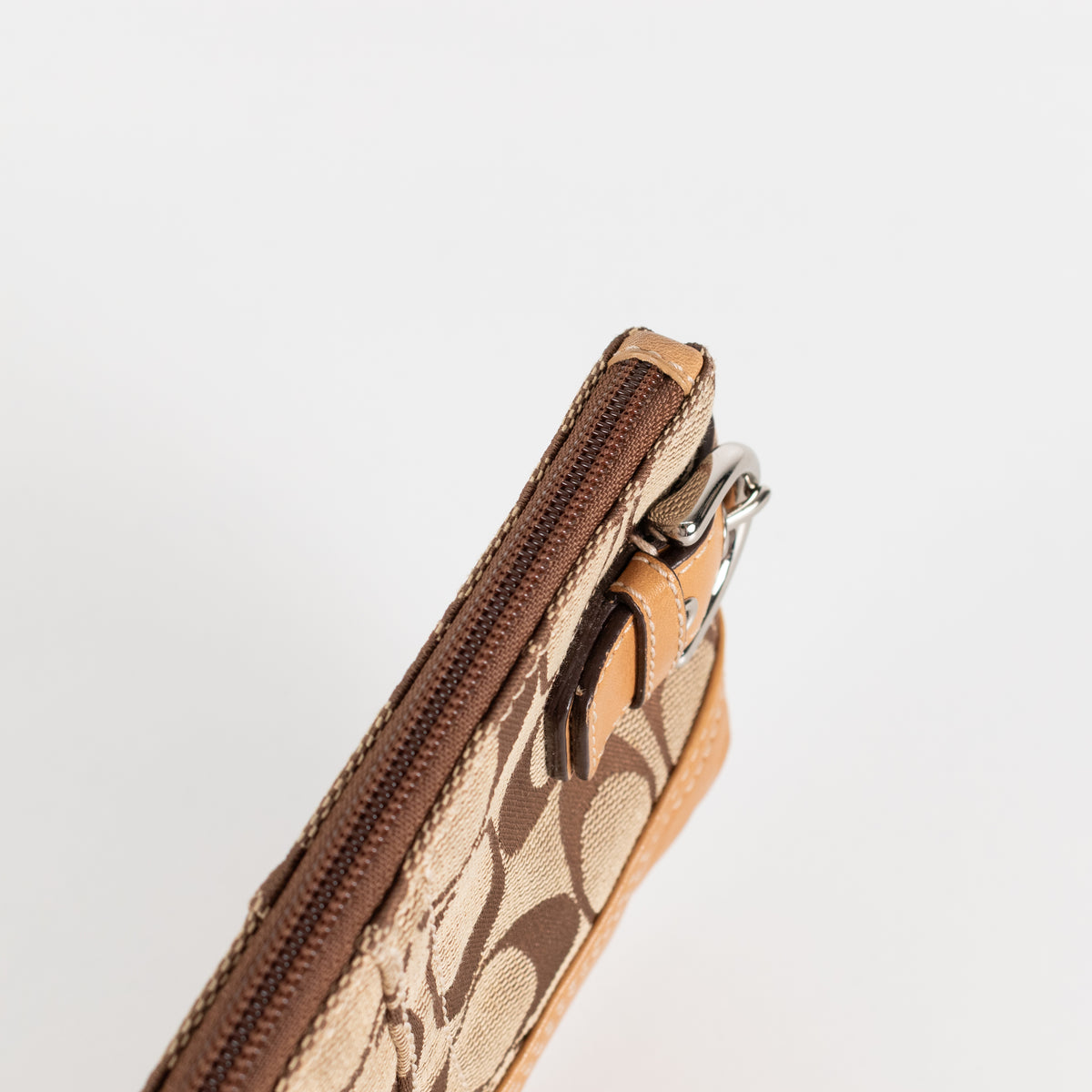 Coach Signature Logo Canvas Wristlet