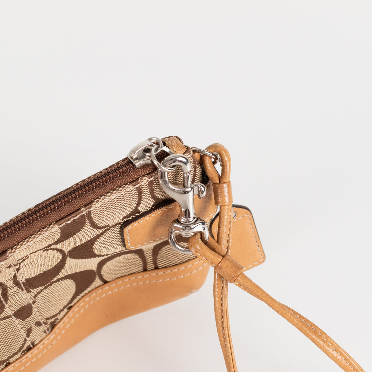 Coach Signature Logo Canvas Wristlet