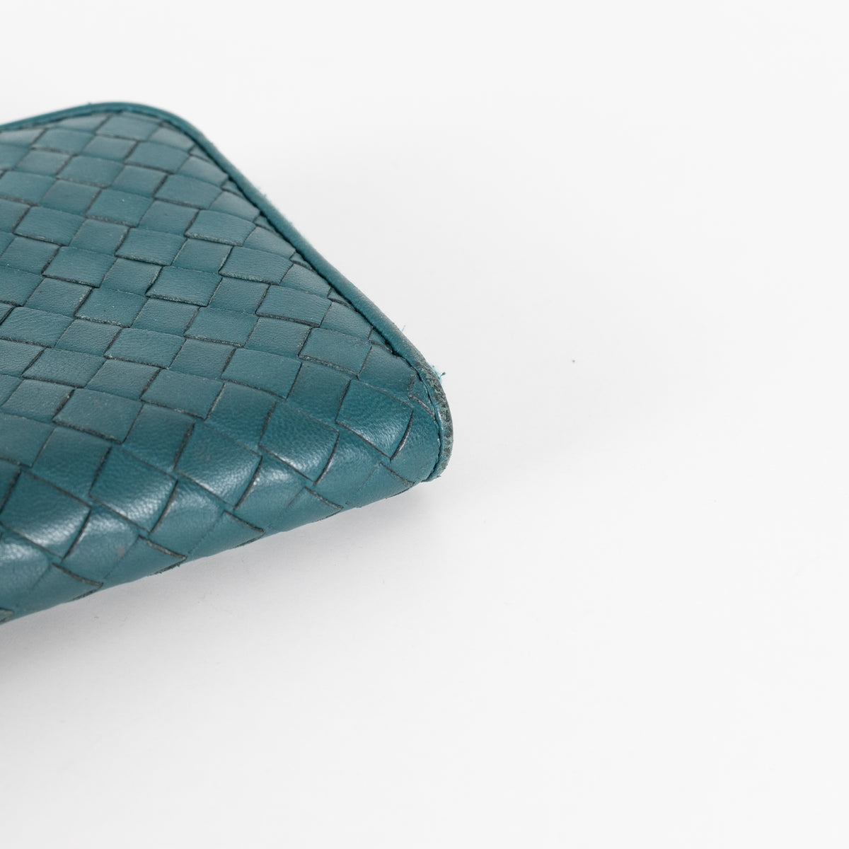Bottega Veneta Teal  Intrecciato Long Wallet