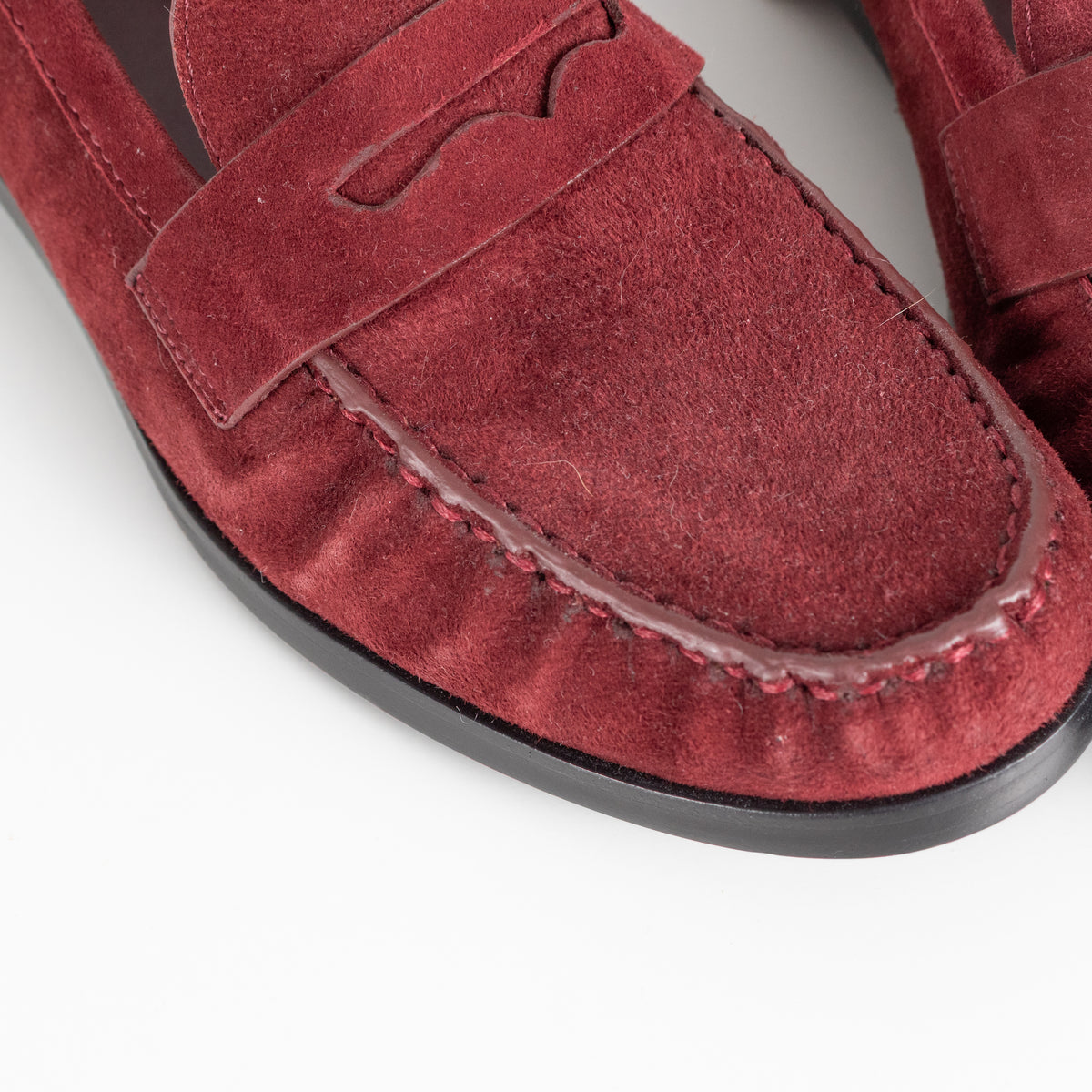 Reformation Ruby Suede Ani Ruched Loafers