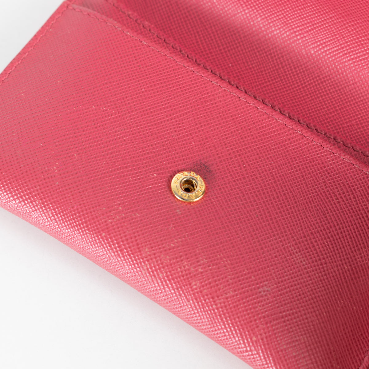 Prada Pink Saffiano Leather Key Holder
