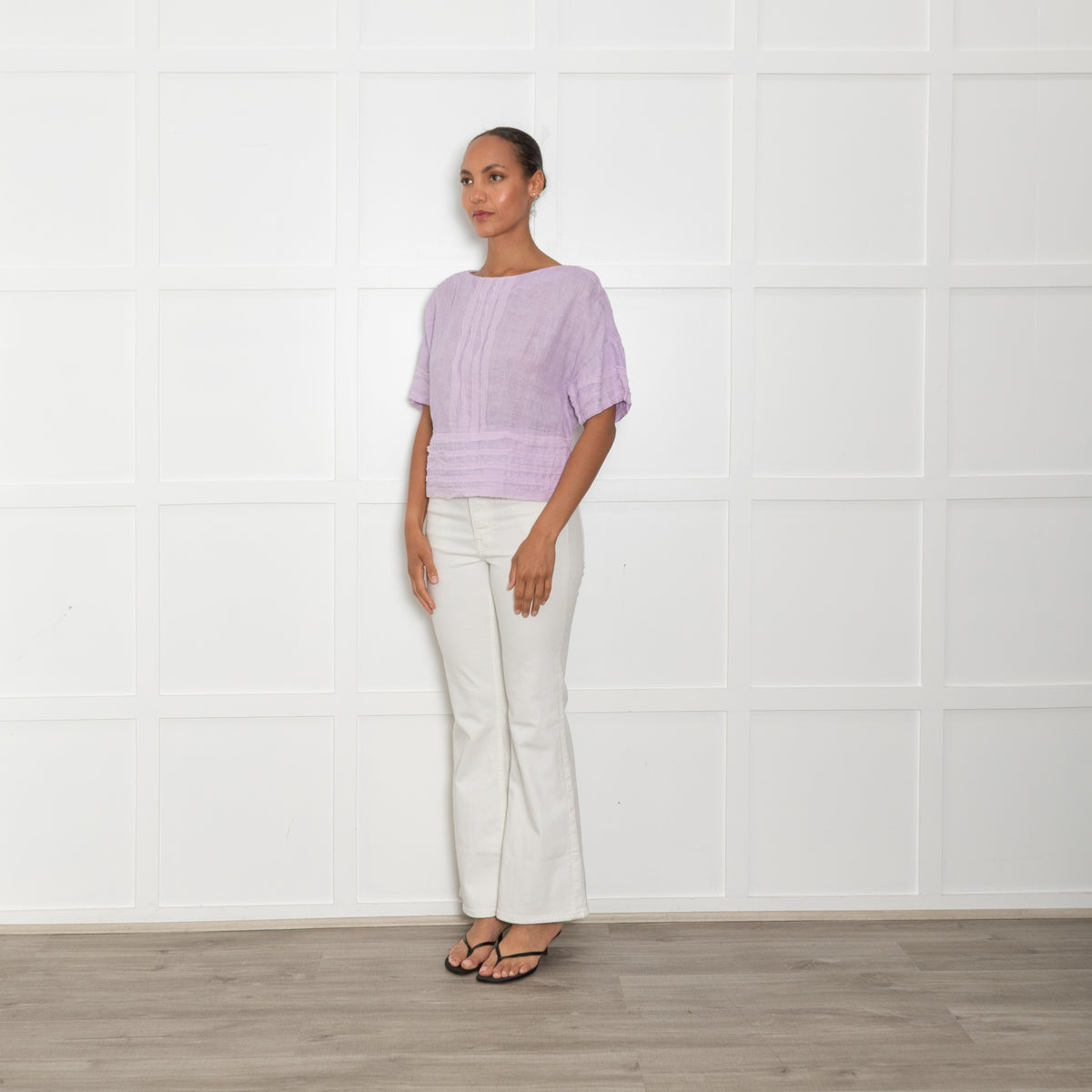 120% Lino Lilac Linen Top
