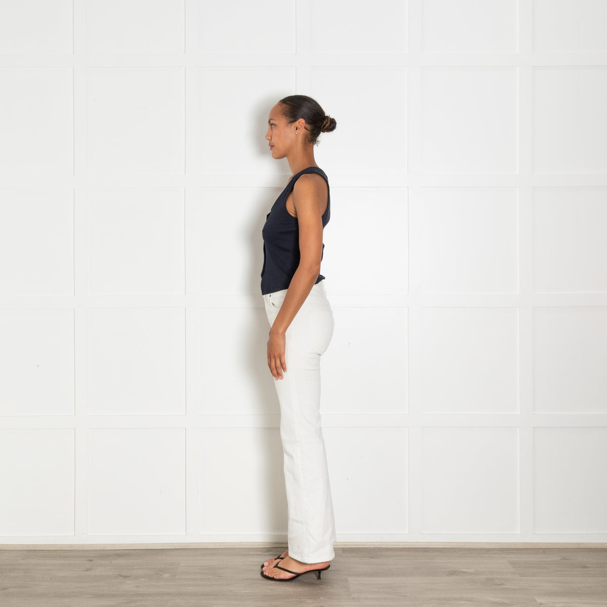 Veronica Beard Navy Sleeveless Tailored Waistcoat Top