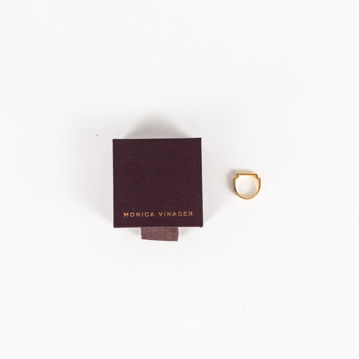 Monica Vinader 18k Gold Vermeil Signature Slim Ring  UK M 52