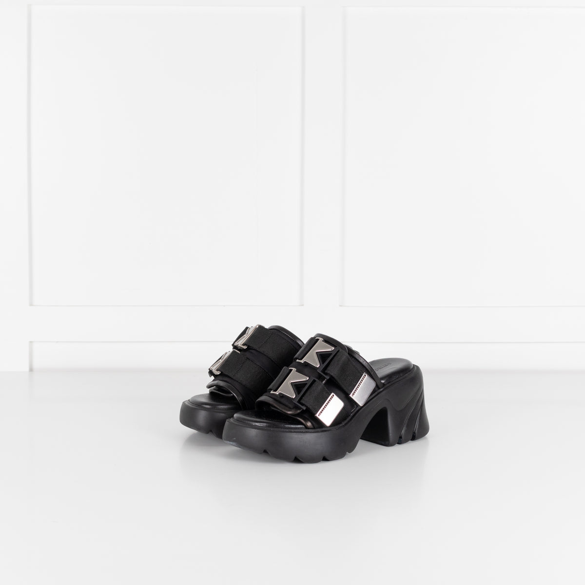 Bottega Veneta Black Padded Flash Block Heel Sandals