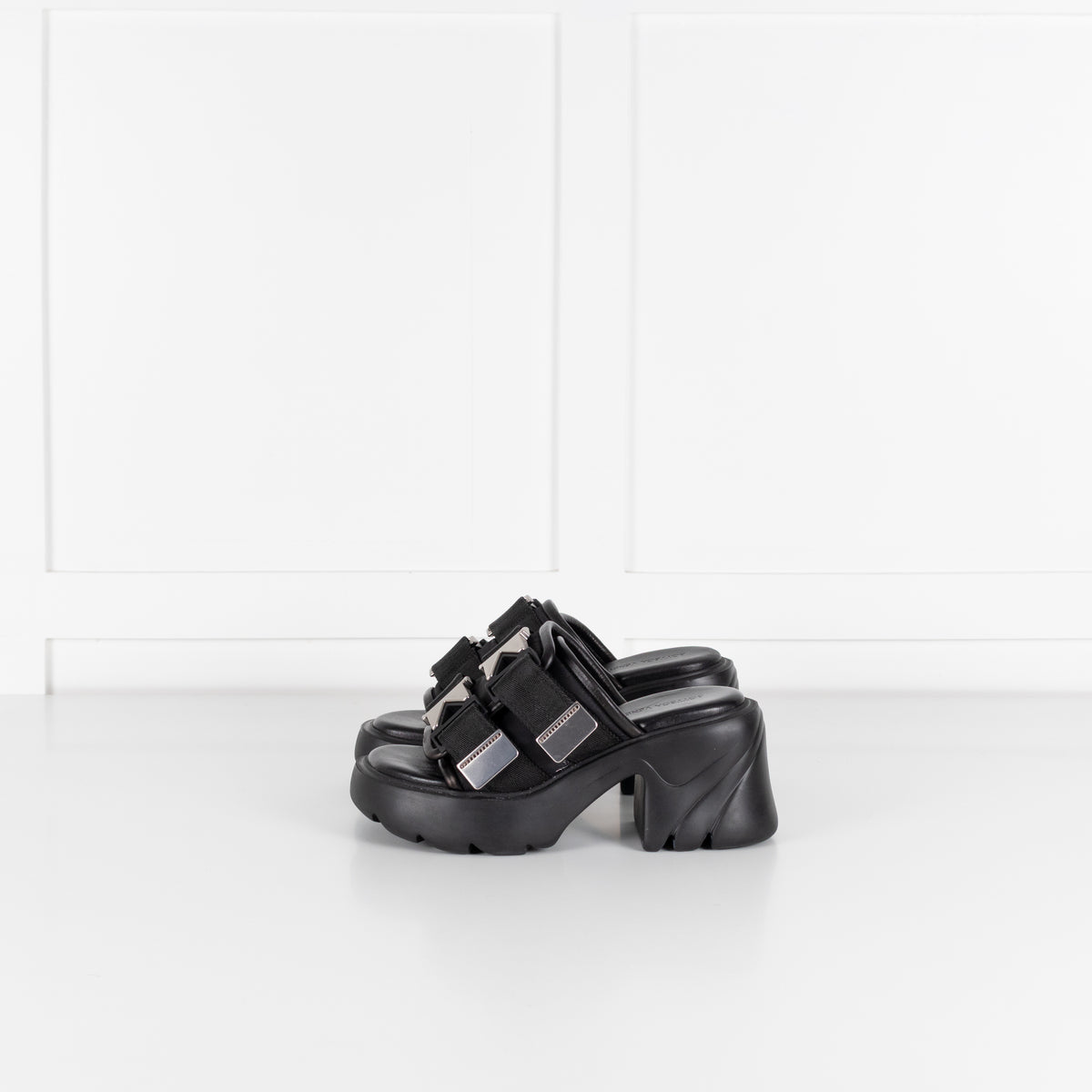 Bottega Veneta Black Padded Flash Block Heel Sandals