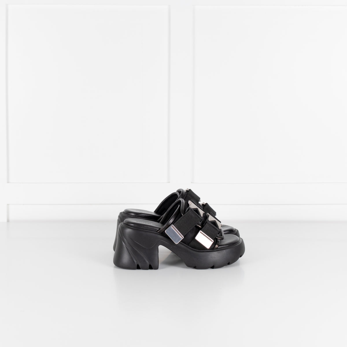 Bottega Veneta Black Padded Flash Block Heel Sandals